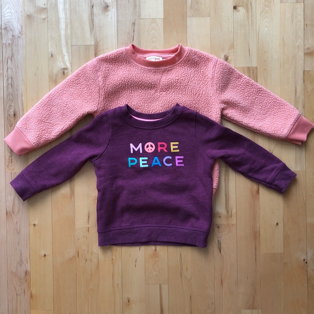 Two Cat & Jack sweatshirts